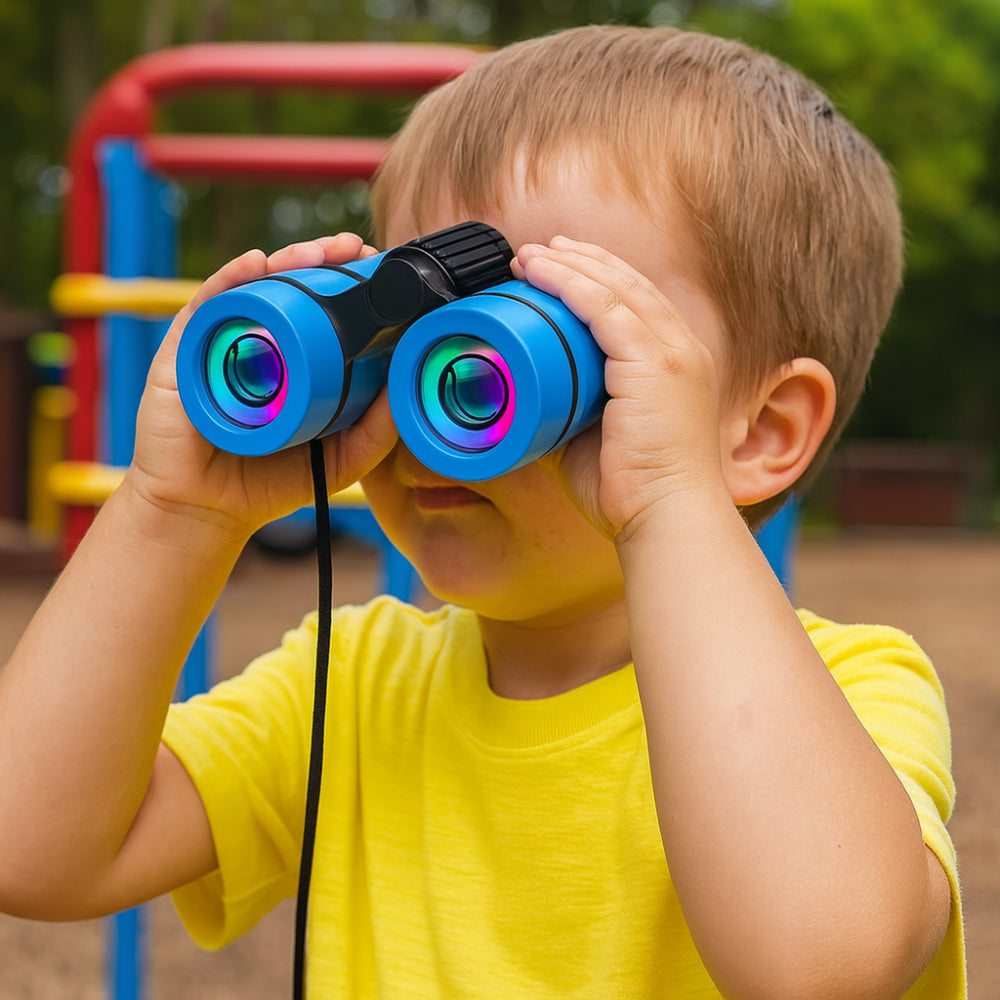 Children's Toy Binoculars 6x Magnification Outdoor Blue Robust