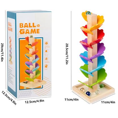 Children's Toy Wooden Marble Run Montessori Educational Toy