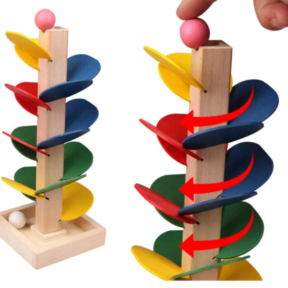 Kinder Spielzeug Murmelbahn aus Holz Montessori Lernspiel Turm