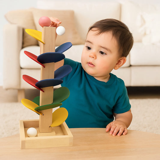 Kinder Spielzeug Murmelbahn aus Holz Montessori Lernspiel Turm