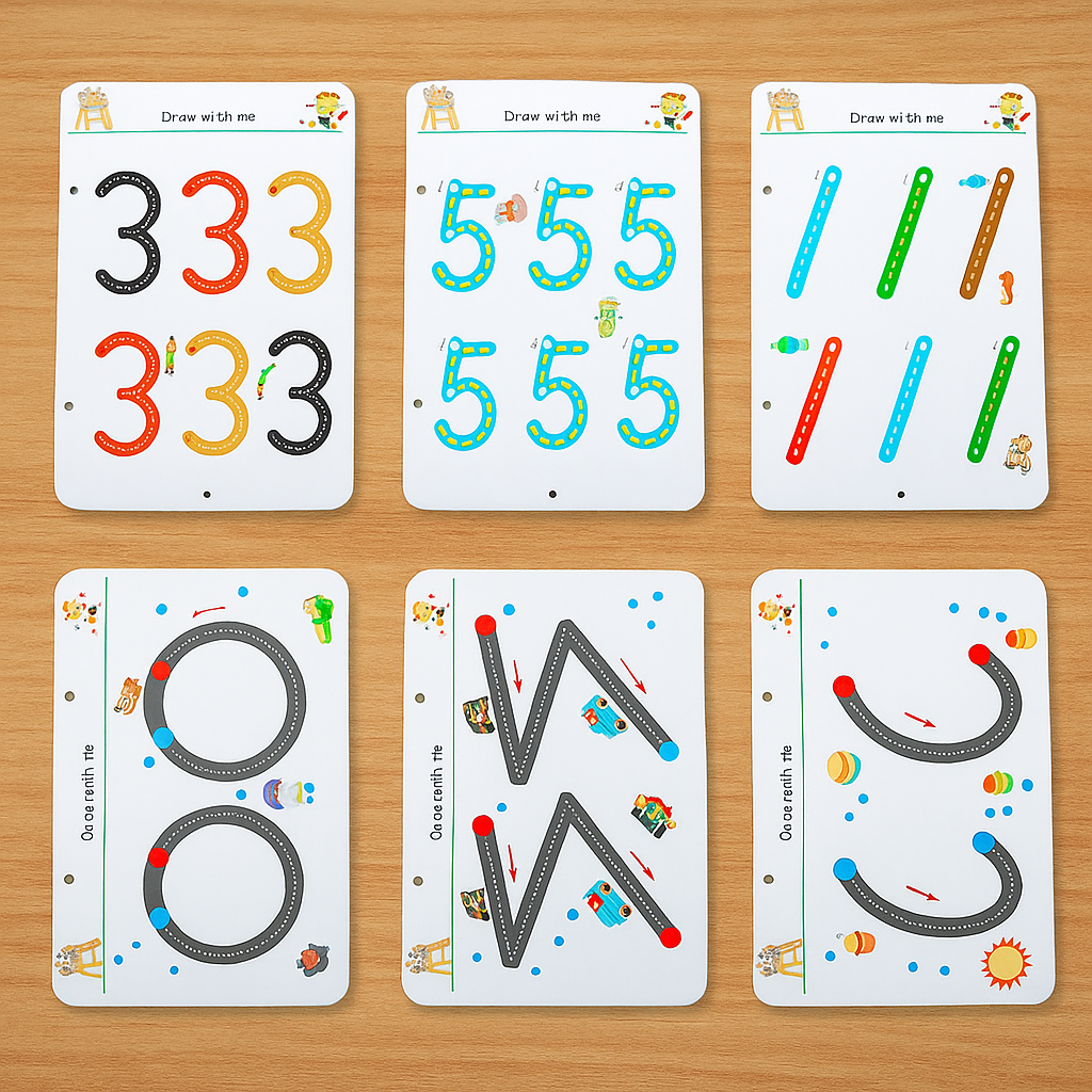 Kinder Lernheft Schreibübungen Abwischbar Alphabet Zahlen