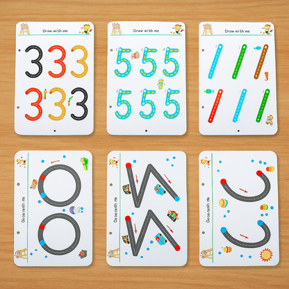 Kinder Lernheft Schreibübungen Abwischbar Alphabet Zahlen