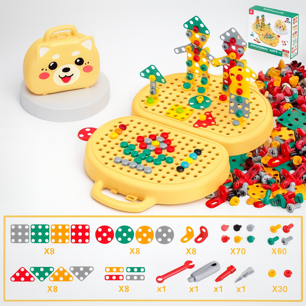 Kinder Spielzeug Montessori Konstruktionsset Lernspiel Kreativbau