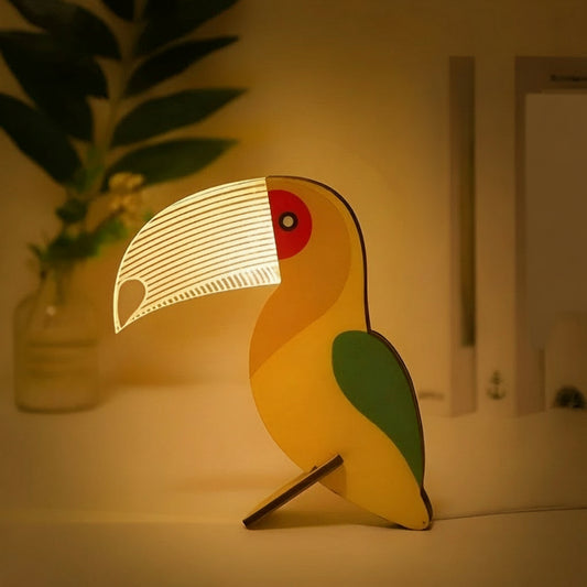 Kinderlampe Holz Leuchte Tiermotiv Deko Nachtlicht Design