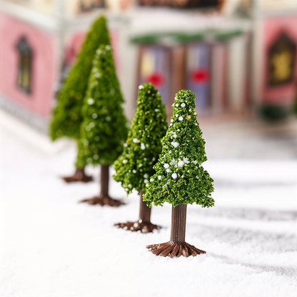 Kleine Weihnachtsbäume Set Tischdekoration Kunststoff Flocked