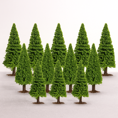 Kleine Weihnachtsbäume Set Tischdekoration Kunststoff Flocked