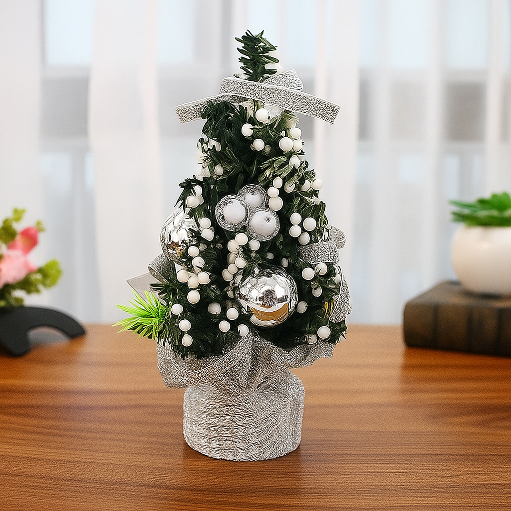 Kleiner Weihnachtsbaum Dekoration Tisch Fenster