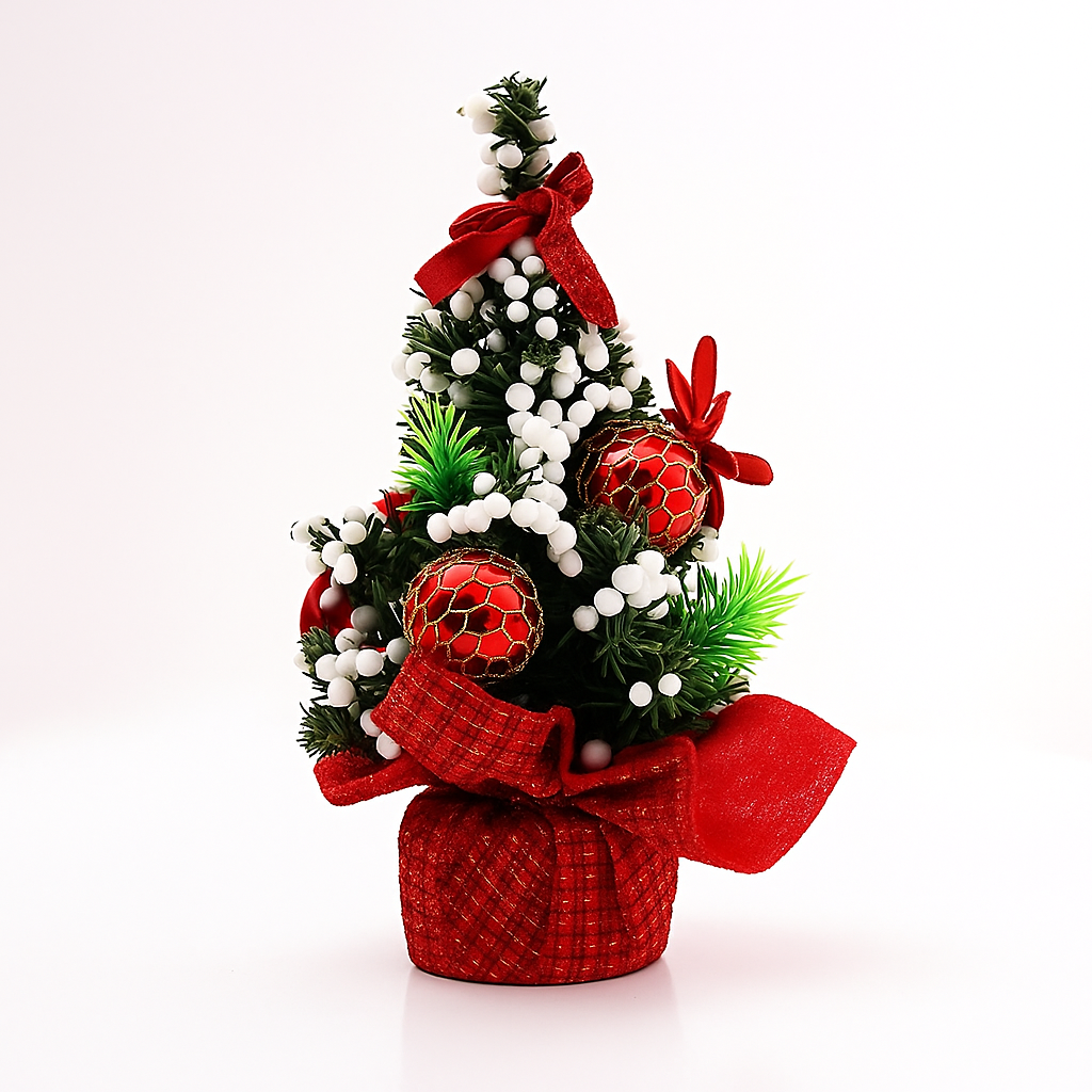 Kleiner Weihnachtsbaum Dekoration Tisch Fenster