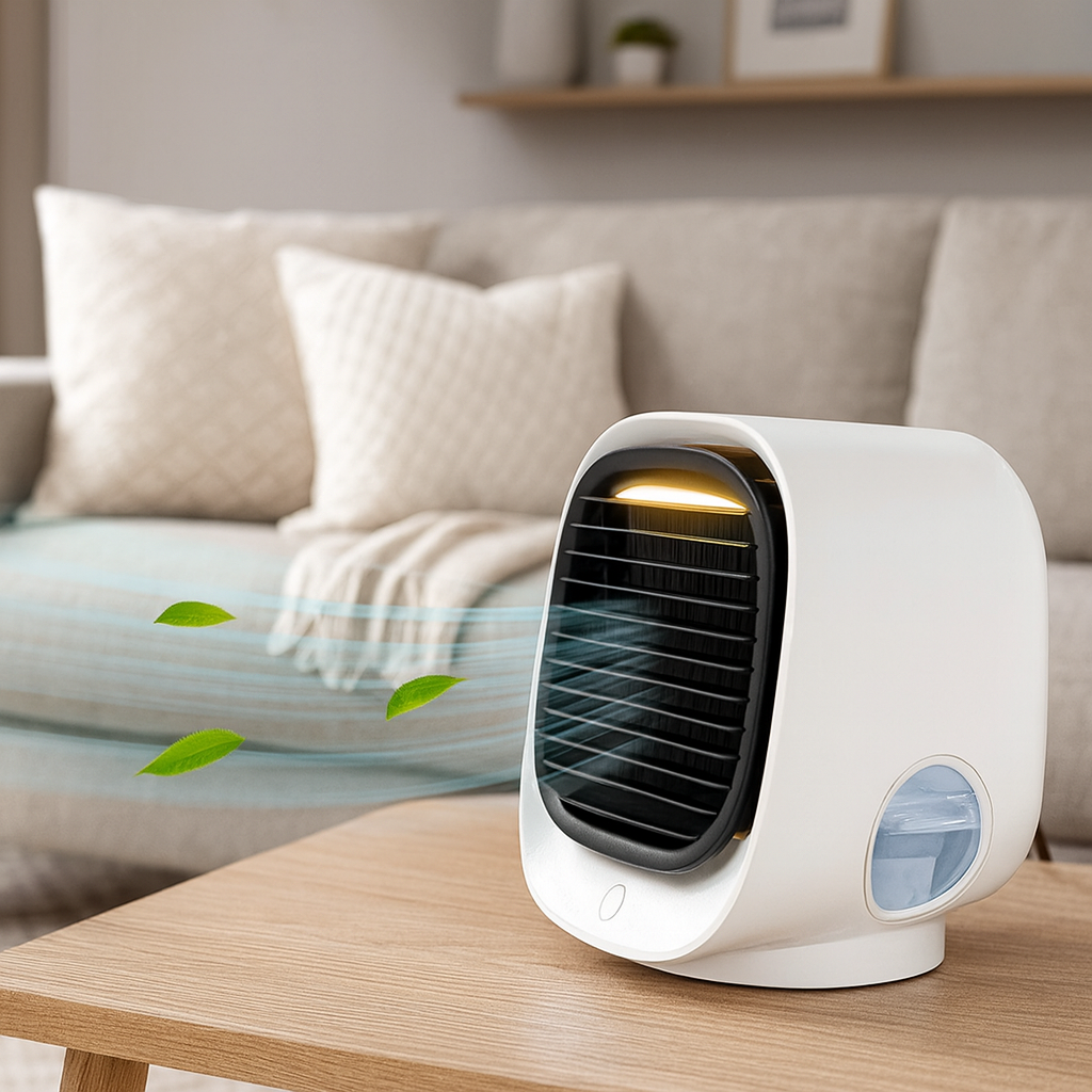 Klimagerät Mini Luftkühler Befeuchter Kompakt Tischgerät