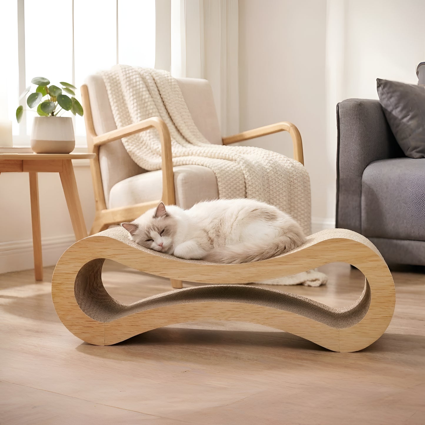 Griffoir avec espace de jeu, surface à griffer et coin repos pour chat