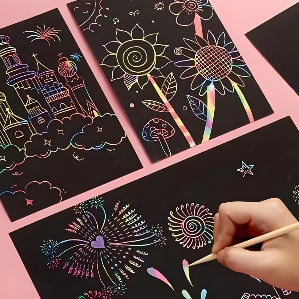 Kratzpapier Bastelset Kinder Regenbogen Kunst Kreativspielzeug