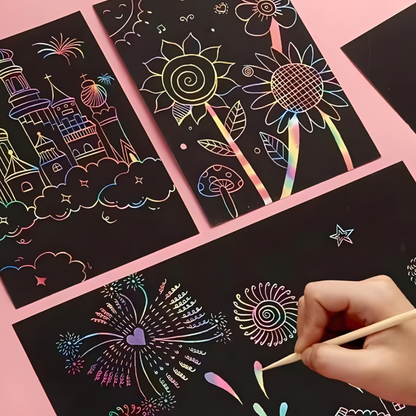 Kratzpapier Bastelset Kinder Regenbogen Kunst Kreativspielzeug