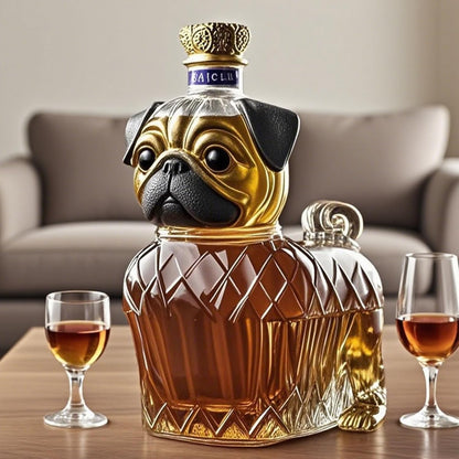 Kristall Whiskeykaraffe Hund Glas Dekanter
