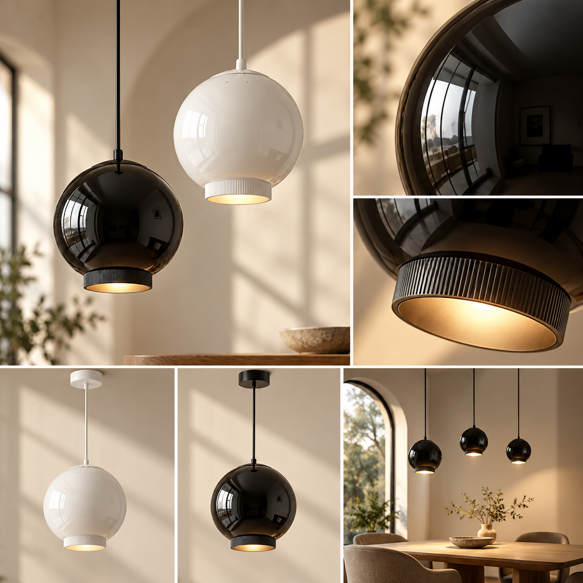 Kugelförmige LED Pendelleuchte Moderne Hängend Design