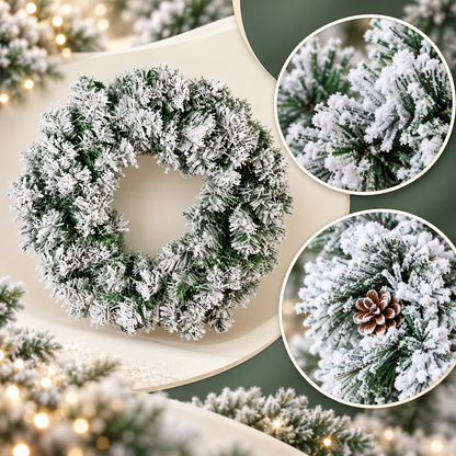 Kunststoff Weihnachtskranz Flocken Wohnzimmer Festlich