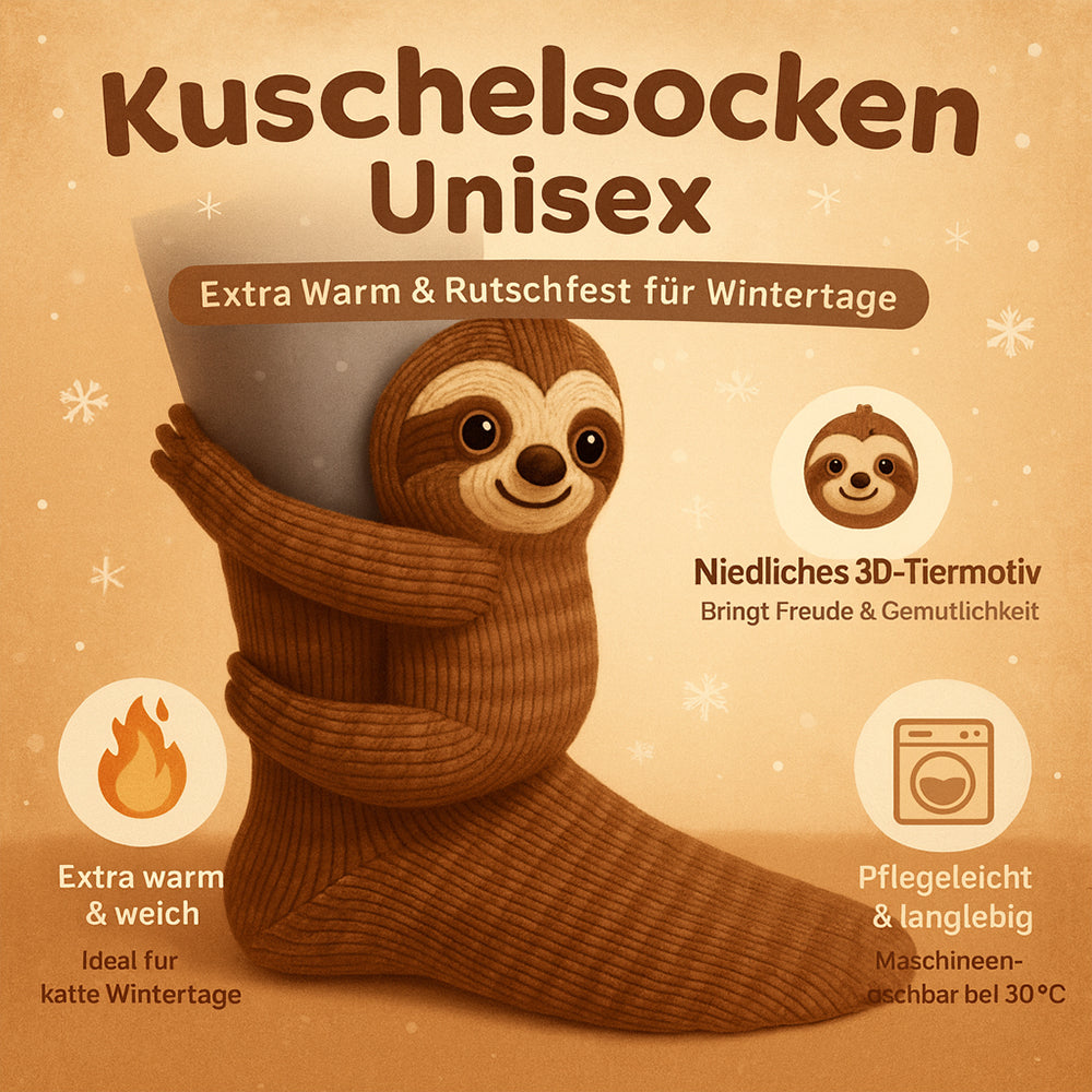 Kuschelsocken Unisex Winter Warm Weich Tiermotiv Haussocken
