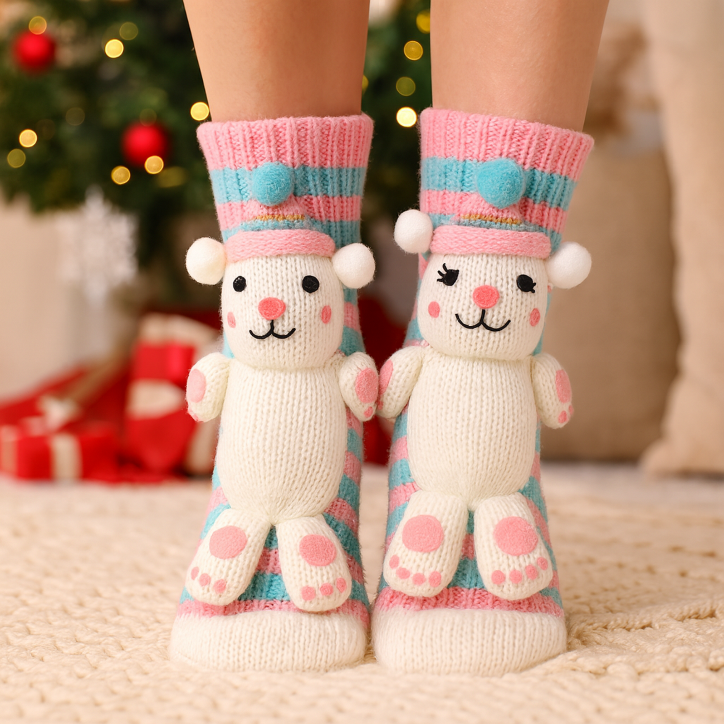Kuschelsocken Winter Design Weiche Tiersocken Damen