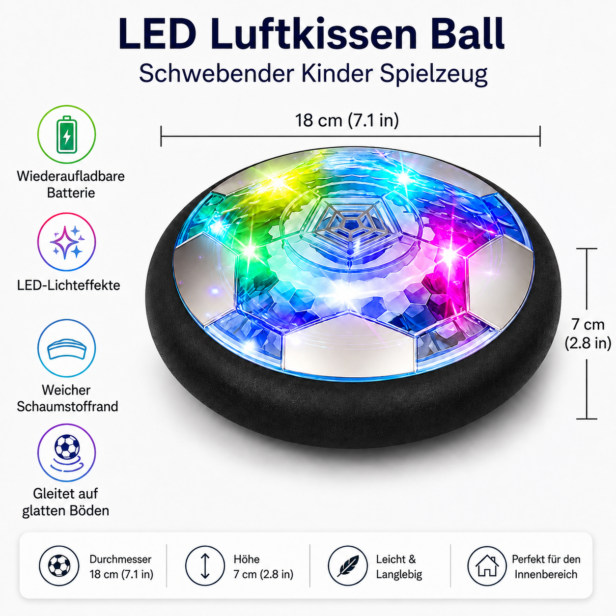 LED Luftkissen Ball Schwebender Kinder Spielzeug
