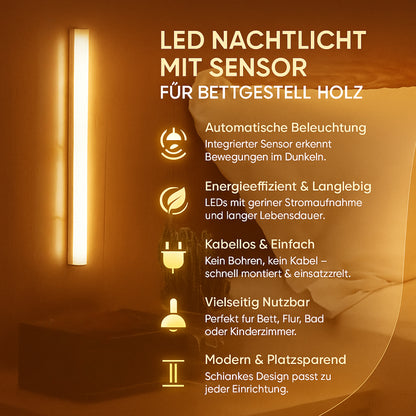 LED Night Light Motion Sensor Warm Soft Bed Lighting Strip