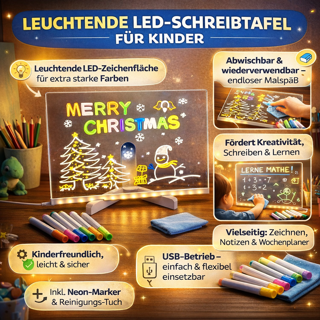LED Schreibtafel Kinder Leuchtendes Zeichenbrett