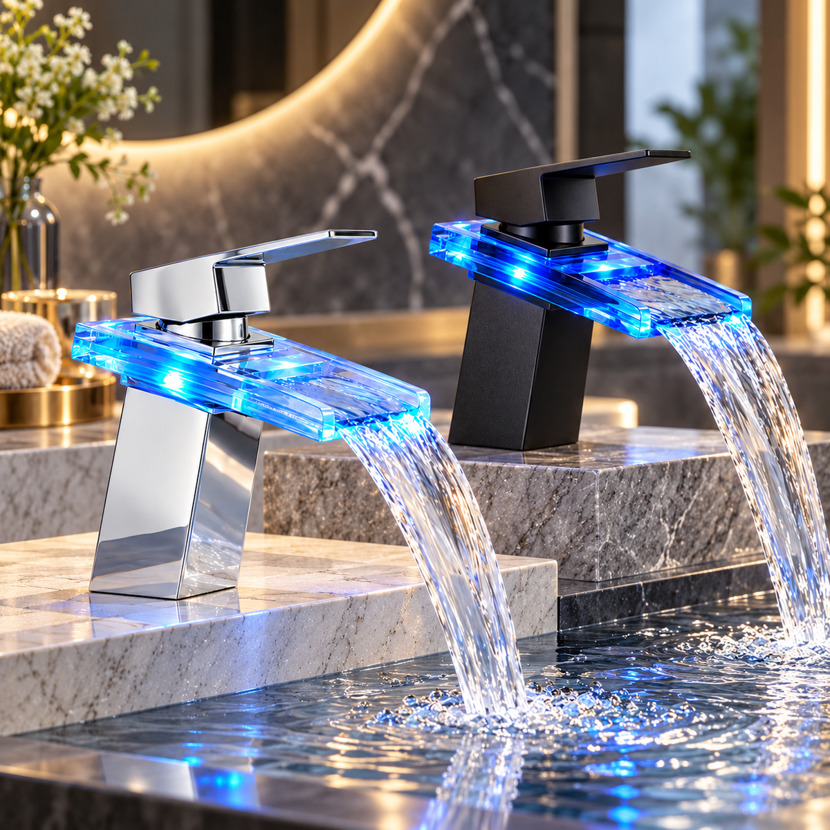 LED Wasserhahn Mit Temperaturanzeige Wasserfall Heimgebrauch