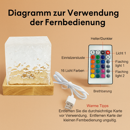 LED Lampe Ozean Effekt Projektor Acryl Deko Lichtwürfel