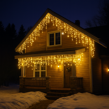 Curtain Lights Outdoor LED Waterproof Warm White