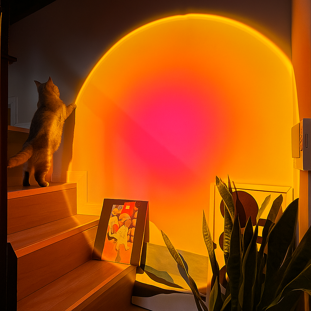 LED Sonnenuntergang Projektor Lampe Geschenk USB Tischleuchte