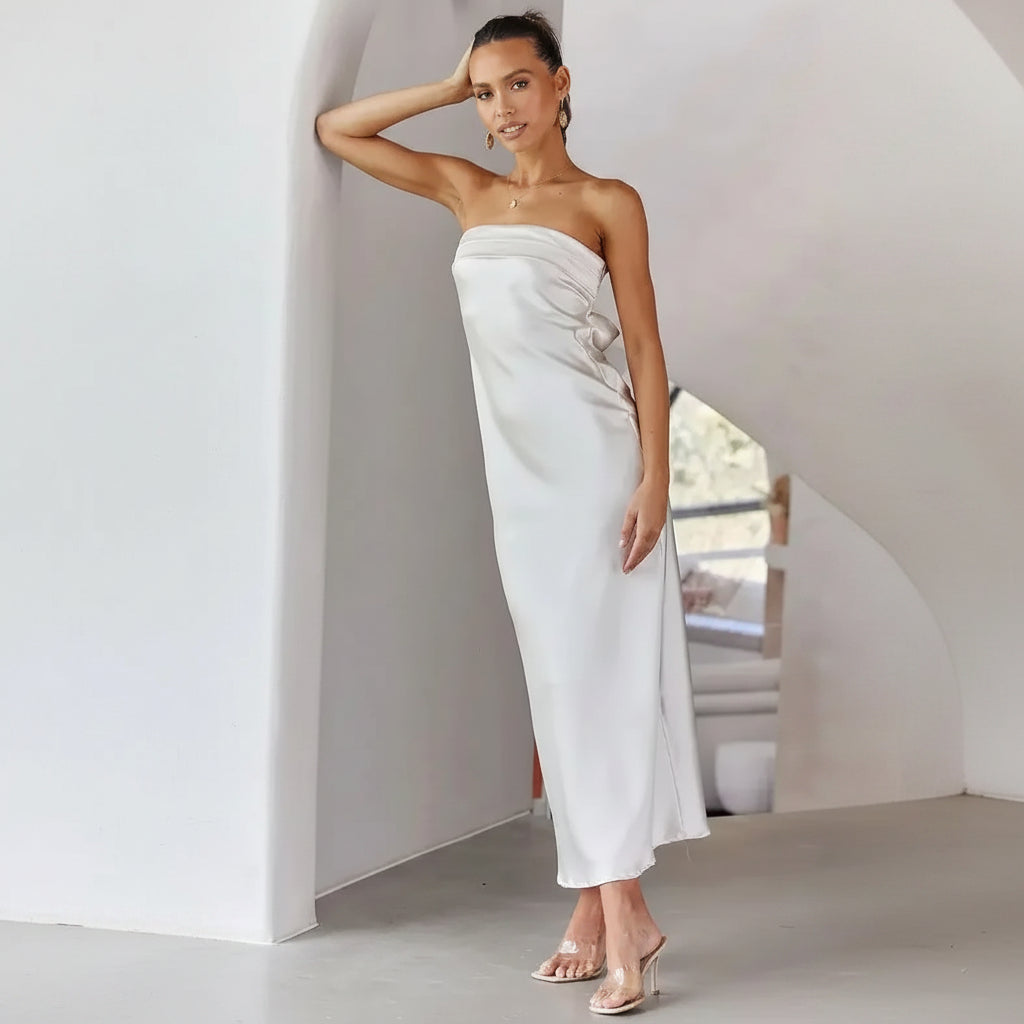 Women's Summer Dress Long Tube Dress Floral Wrap Design