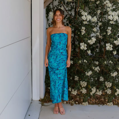 Women's Summer Dress Long Tube Dress Floral Wrap Design