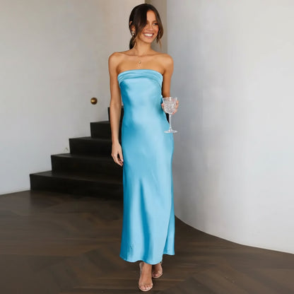 Women's Summer Dress Long Tube Dress Floral Wrap Design