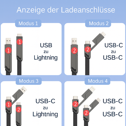 Câble de charge multi USB Type C Lightning charge rapide câble de données