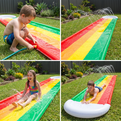 Tobogán de agua para jardín, juego de agua inflable, tobogán