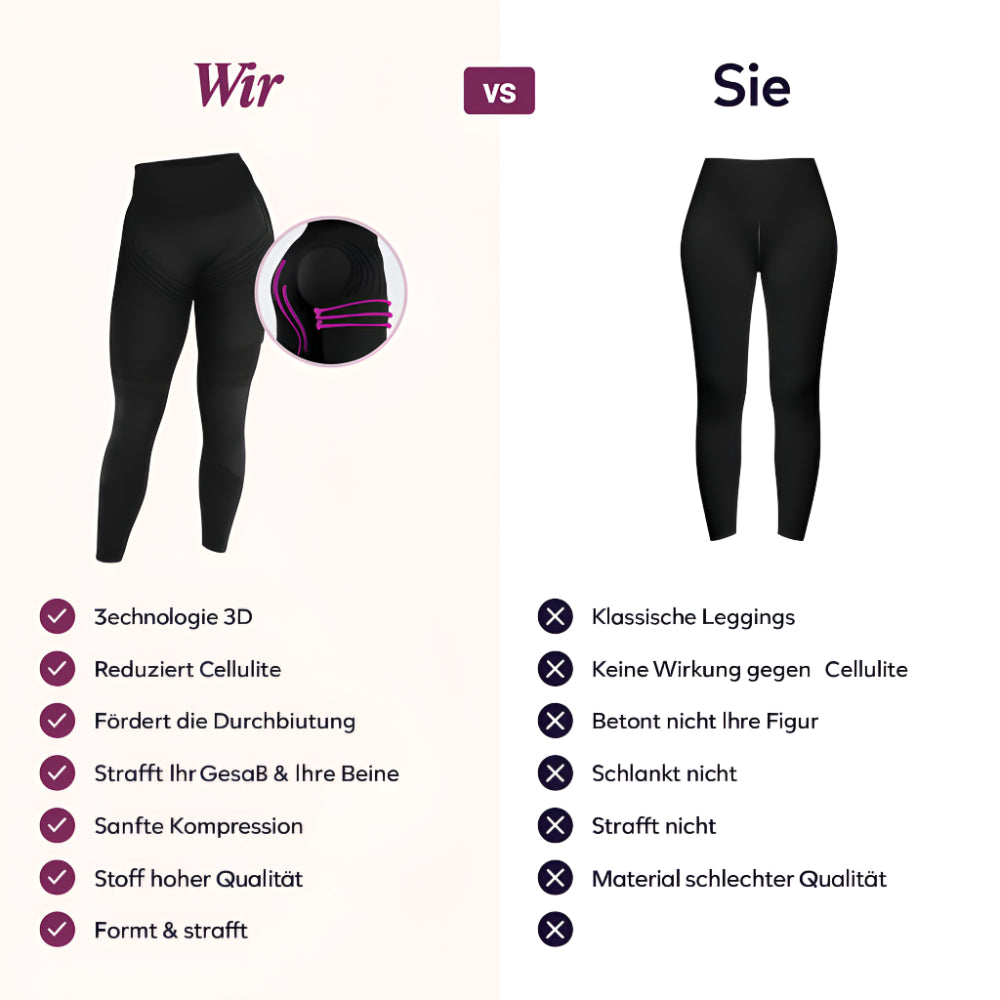 Leggings Damen Shaping Anti Cellulite 3D Kompression