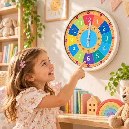 Lehrreiche Wanduhr Für Kinder Bunt Lernuhr Selbstlernen