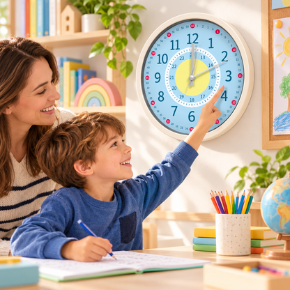 Lehrreiche Wanduhr Für Kinder Bunt Lernuhr Selbstlernen