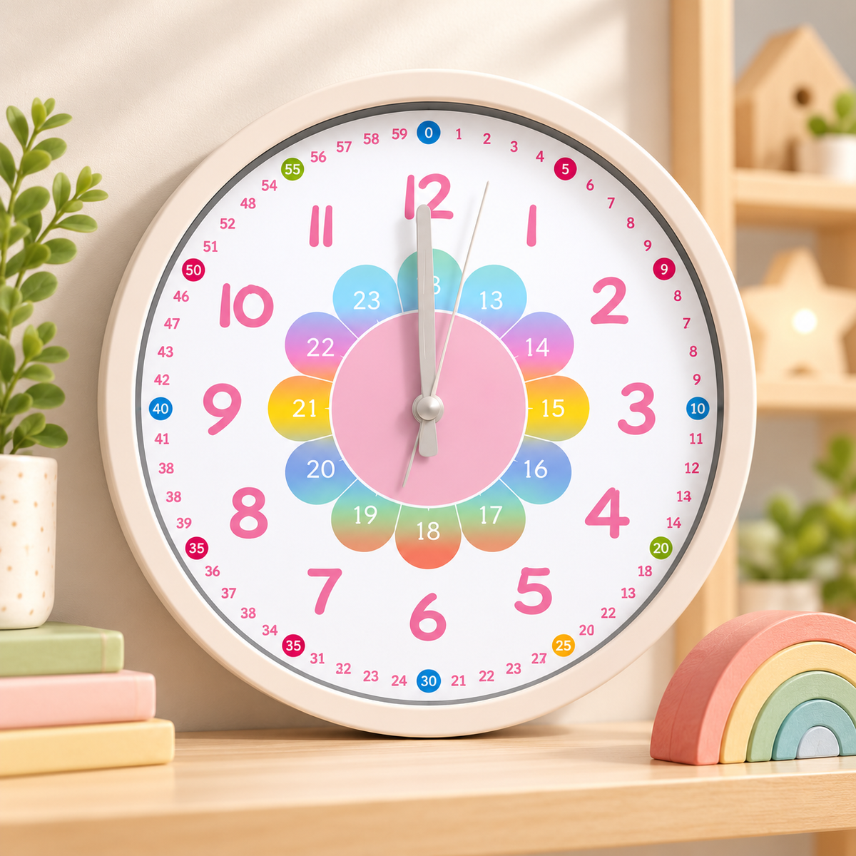 Lehrreiche Wanduhr Für Kinder Bunt Lernuhr Selbstlernen