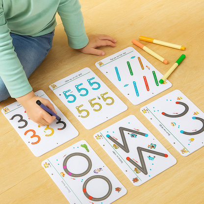 Lernheft Kinder Abwischbar Wiederverwendbar Schreiben Zahlen Üben