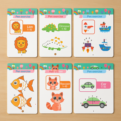 Lernheft Kinder Abwischbar Wiederverwendbar Schreiben Zahlen Üben