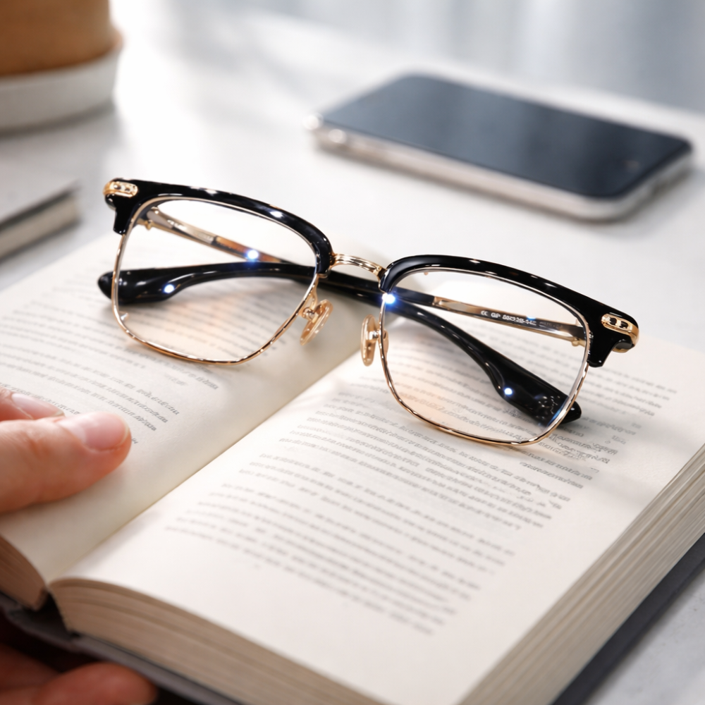 Reading Glasses Modern Metal Frame Screen Use