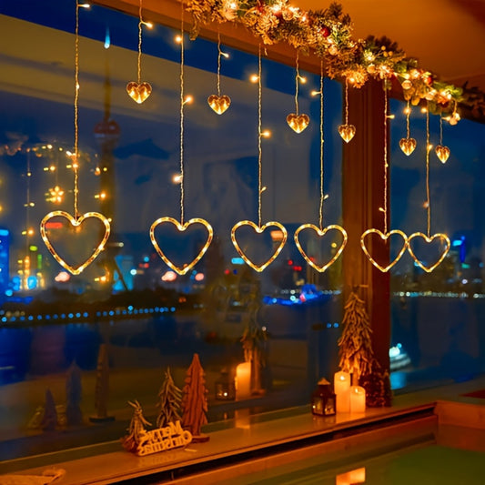 Guirlande Lumineuse Cœur LED Batterie Décoration Murale Saint-Valentin