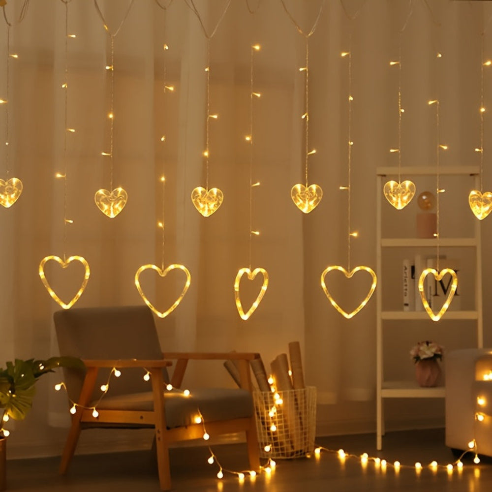 Lichterkette Herz LED Batterie Wanddekoration Valentinstag