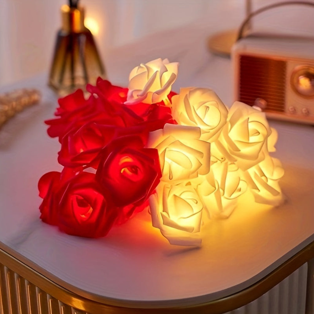Guirnalda de Luces Rosas LED Batería Regalo San Valentín Decoración