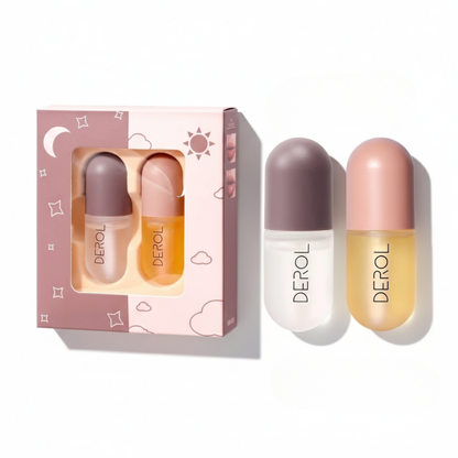 Lippenpflege Set Volumen Serum Feuchtigkeit Gloss Duo Tag Nacht