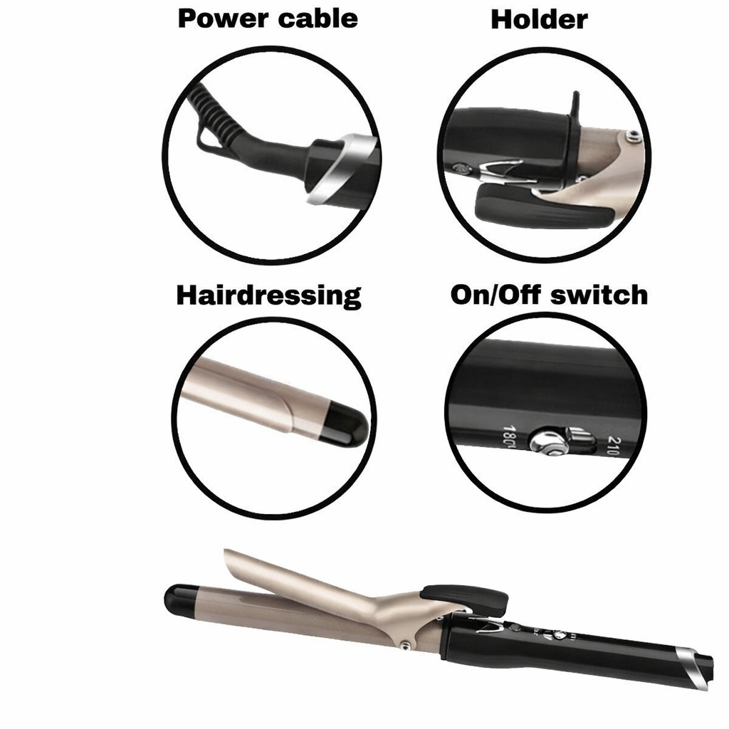 Pro Ceramic Curling Wand for Soft Wave Styling