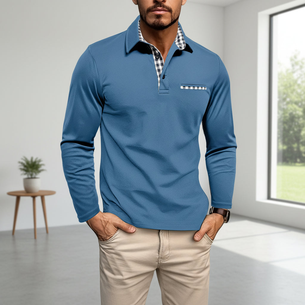 Mens Long Sleeve Shirt Side Pockets Casual Work Use
