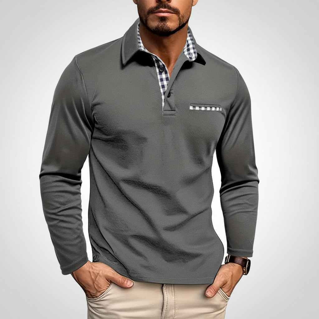 Mens Long Sleeve Shirt Side Pockets Casual Work Use