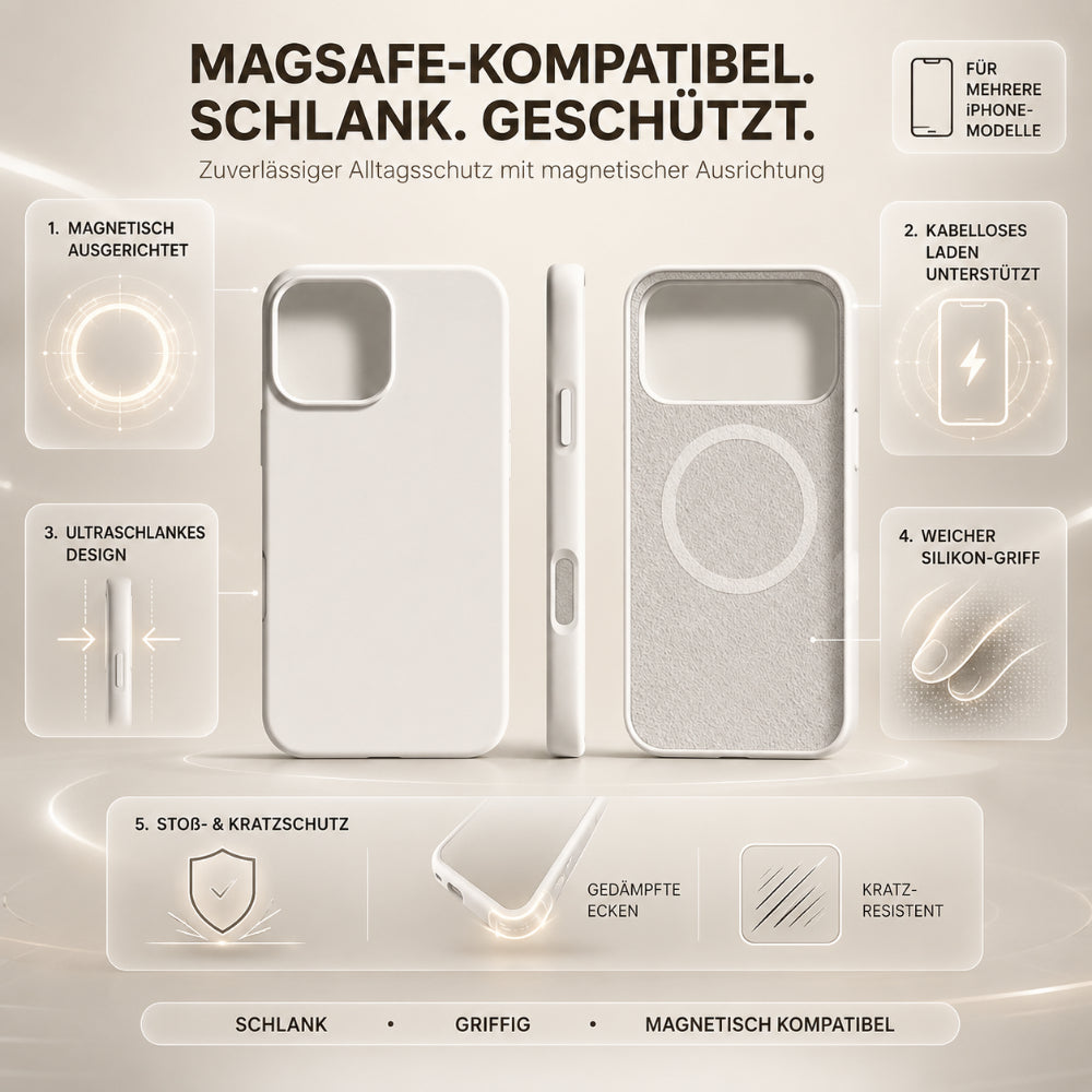 Etui silikonowe kompatybilne z MagSafe Smukły design