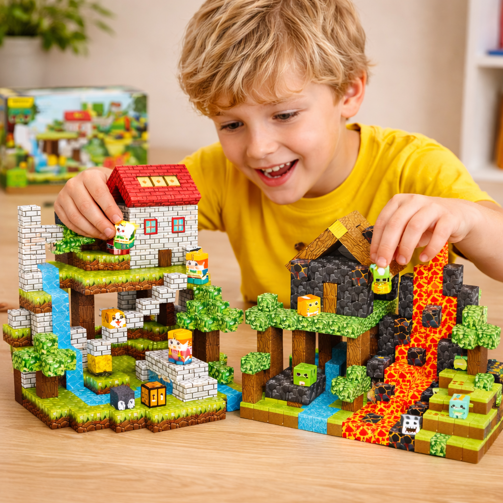Magnetic Building Blocks Kids Educational Toy Creative Playset