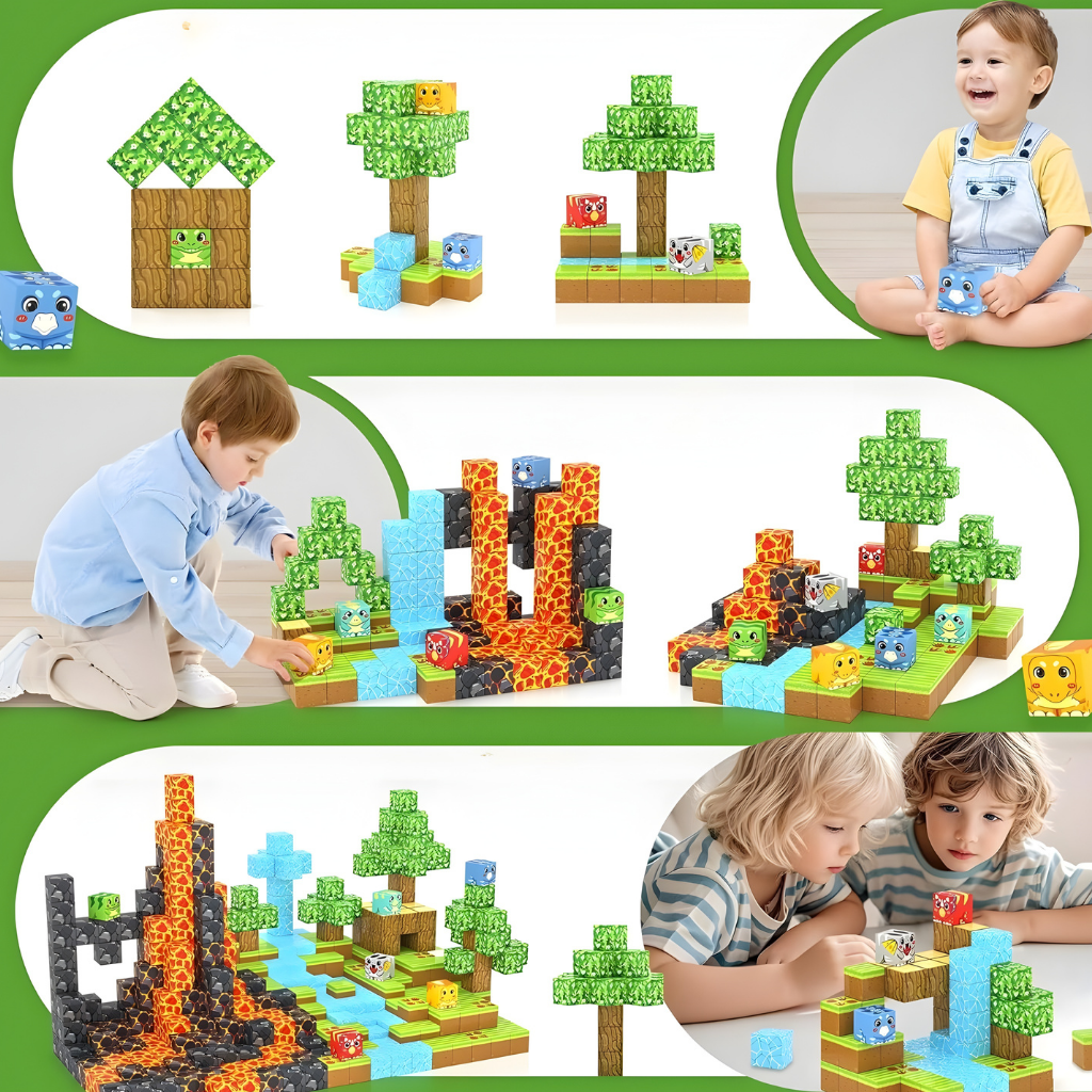 Magnetische Bausteine Kinder Lernspielzeug Kreatives Spielset